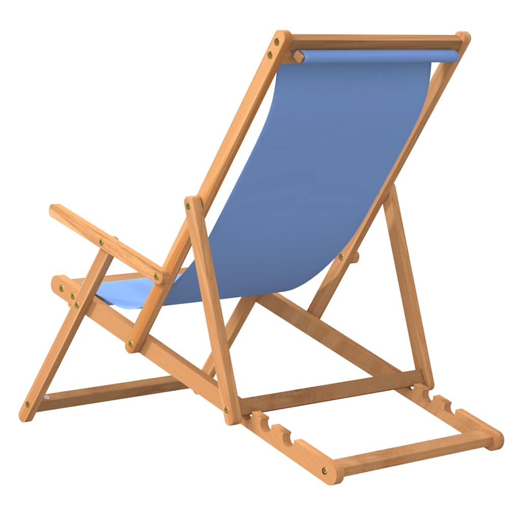 Sklopiva stolica za plažu od masivne tikovine plava