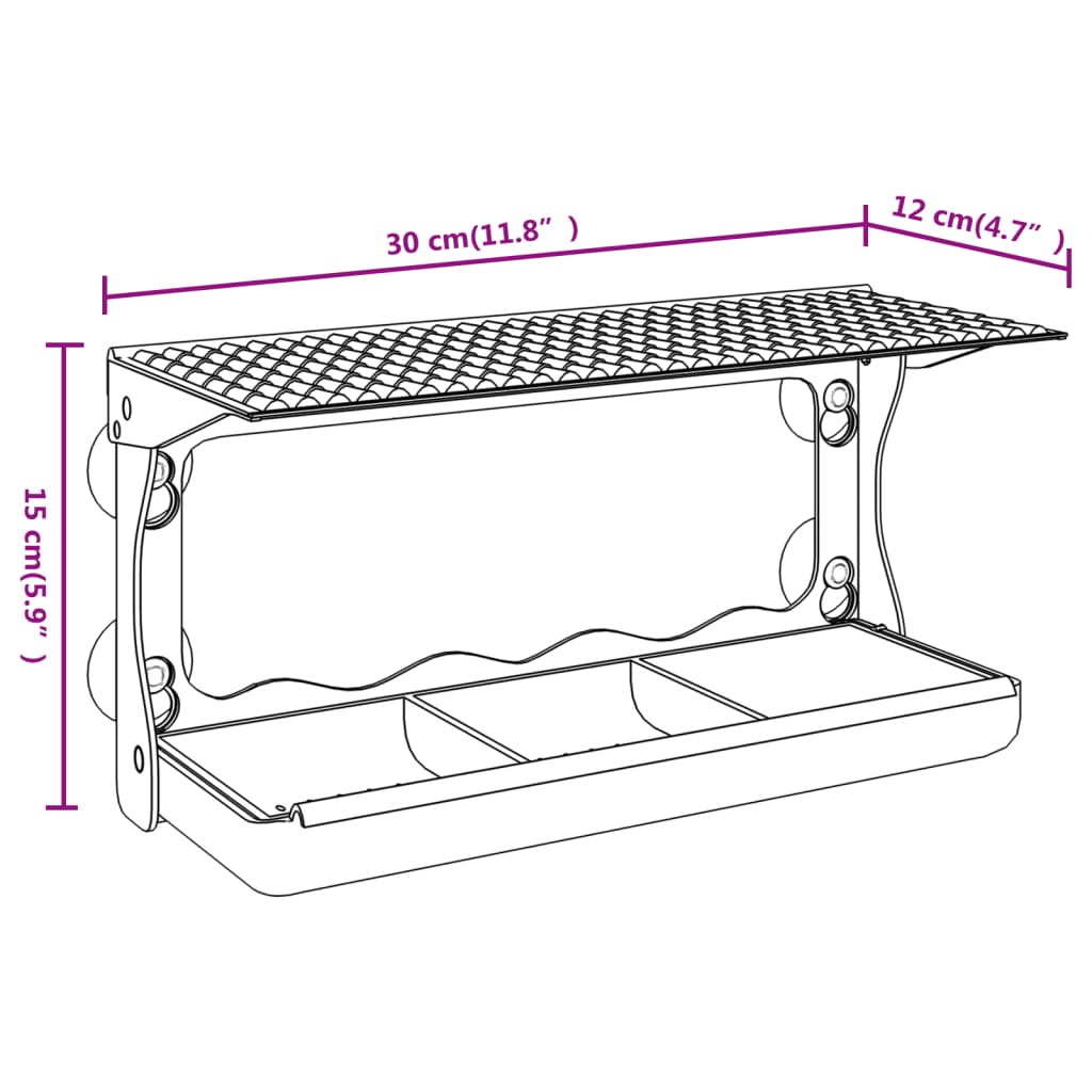 Prozorske hranilice za ptice 2 kom akrilne 30 x 12 x 15 cm