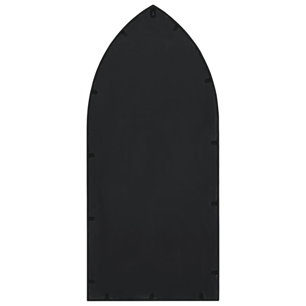 Vrtno ogledalo crno 100 x 45 cm željezno za vanjsku upotrebu