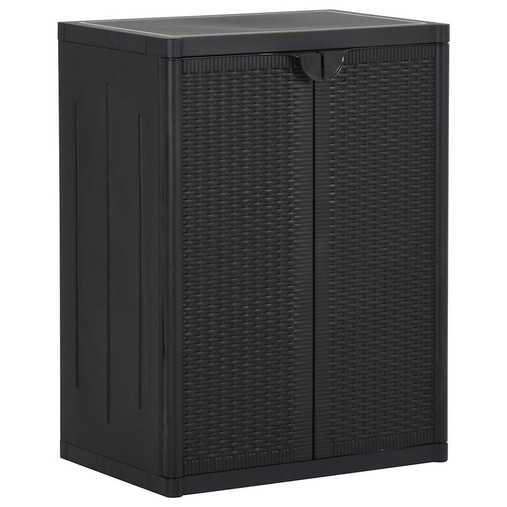 Vrtni ormarić za pohranu crni 65 x 45 x 88 cm PP ratan