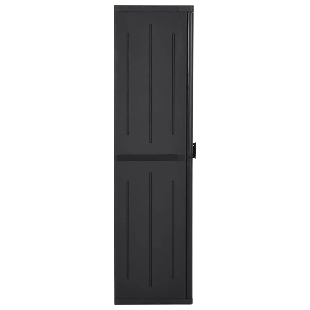 Vrtni ormarić za pohranu crni 65 x 45 x 172 cm PP ratan