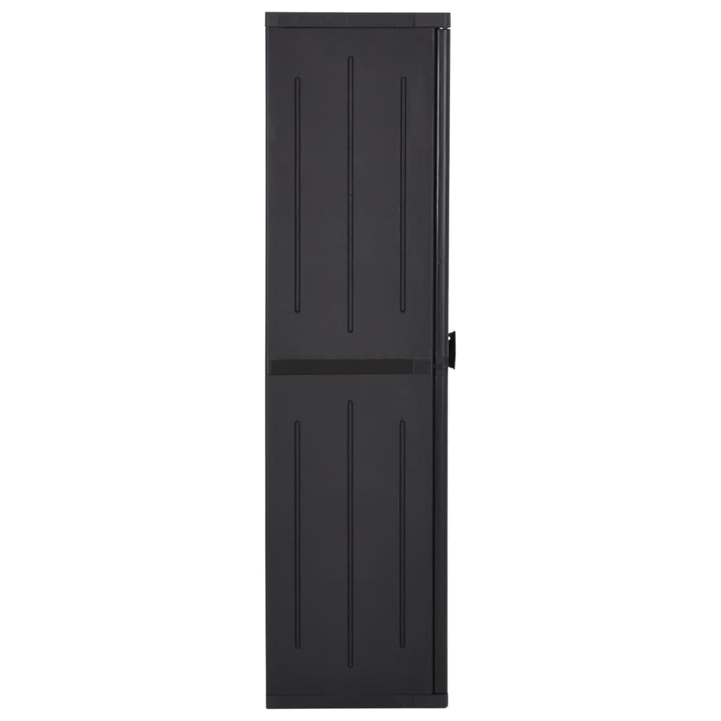 Vrtni ormarić za pohranu crni 65 x 45 x 172 cm PP ratan