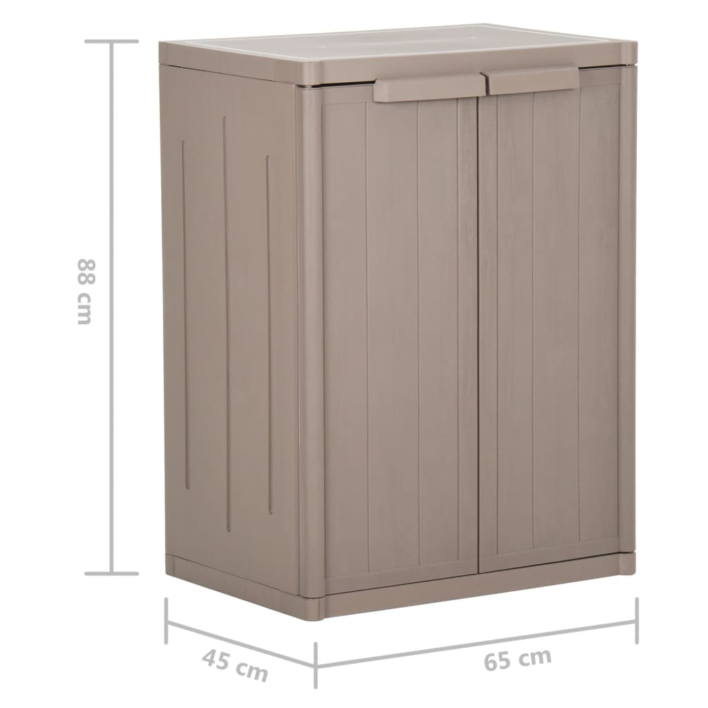 Vrtni ormarić za pohranu smeđi 65x45x88 cm PP s izgledom drva