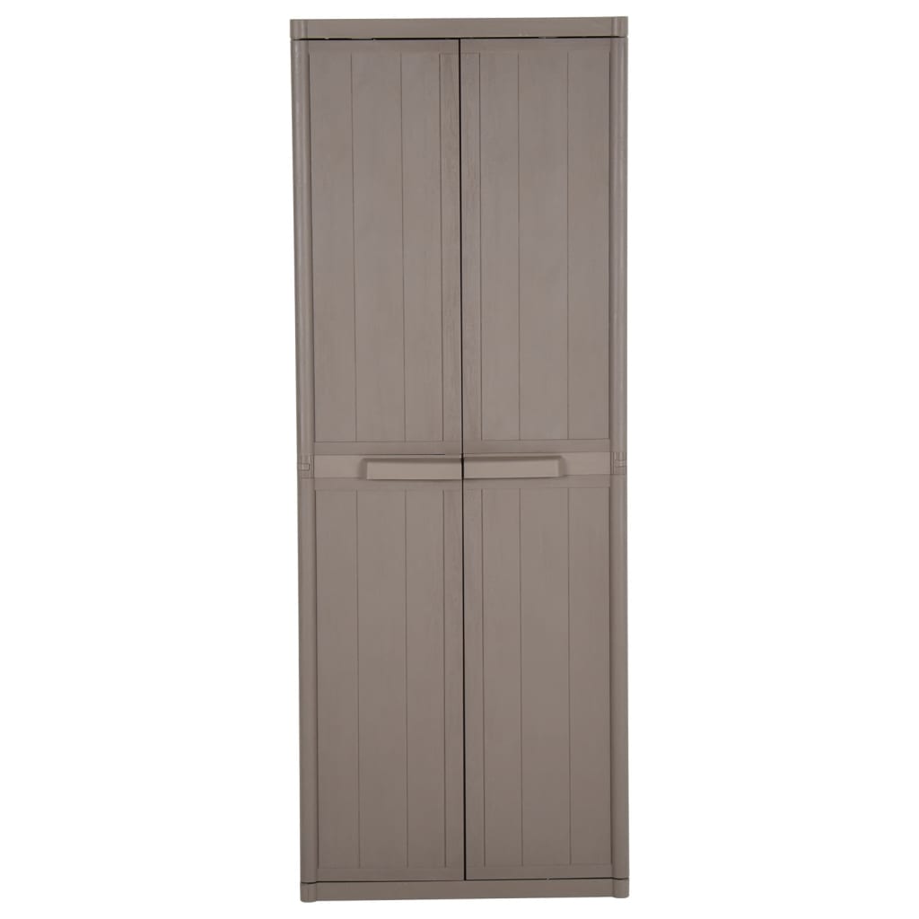 Vrtni ormarić za pohranu smeđi 65x45x172 cm PP s izgledom drva