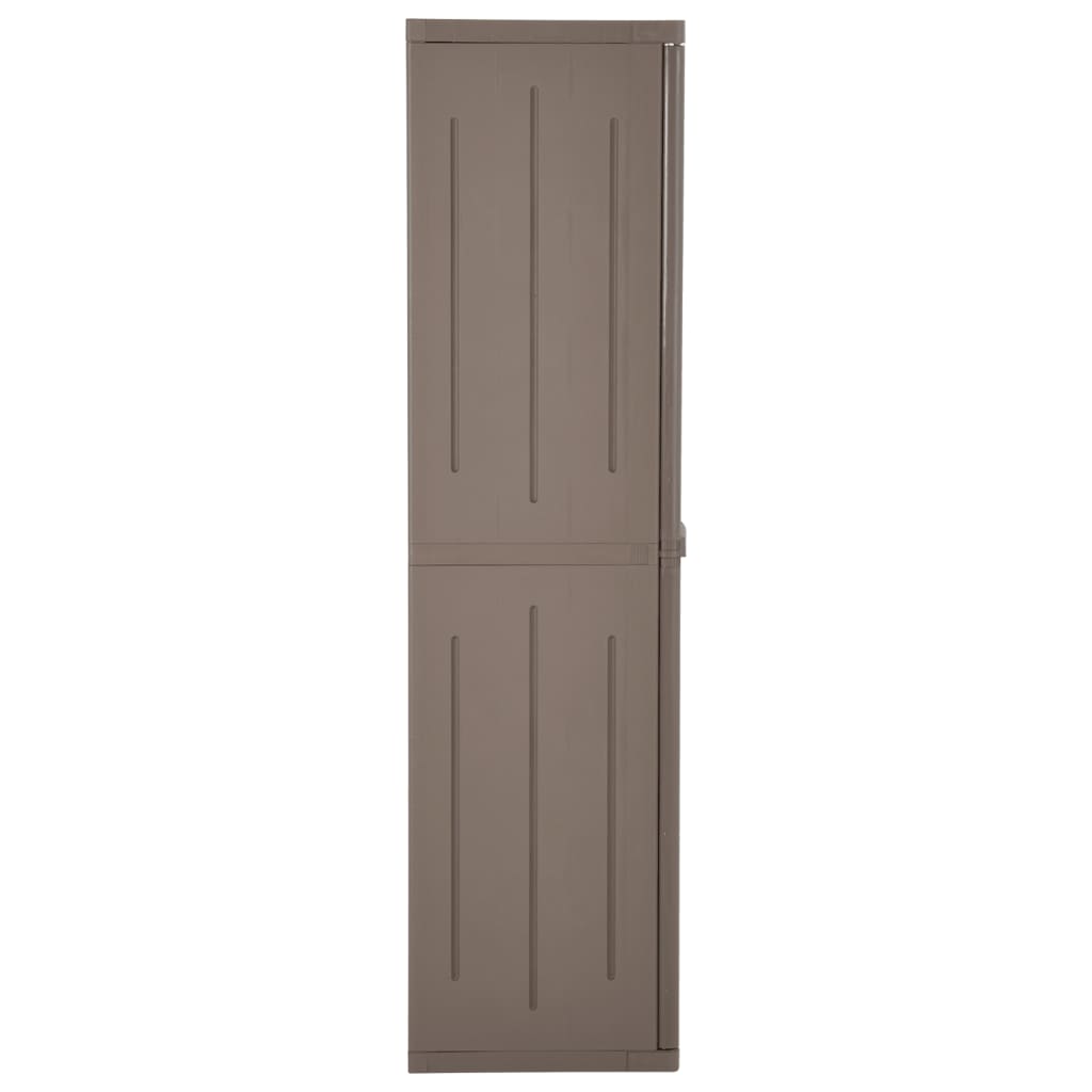 Vrtni ormarić za pohranu smeđi 65x45x172 cm PP s izgledom drva