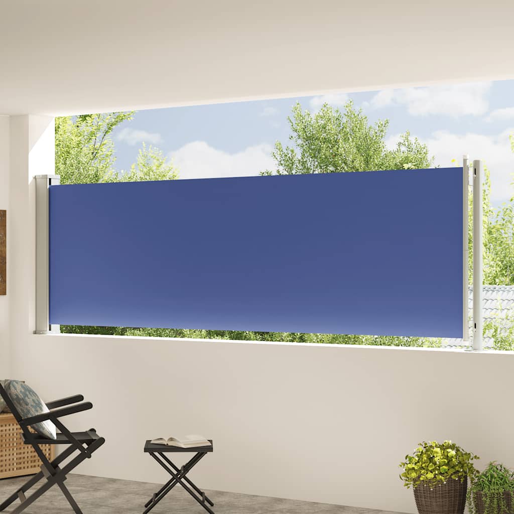 Uvlačiva bočna tenda za terasu 117 x 600 cm plava