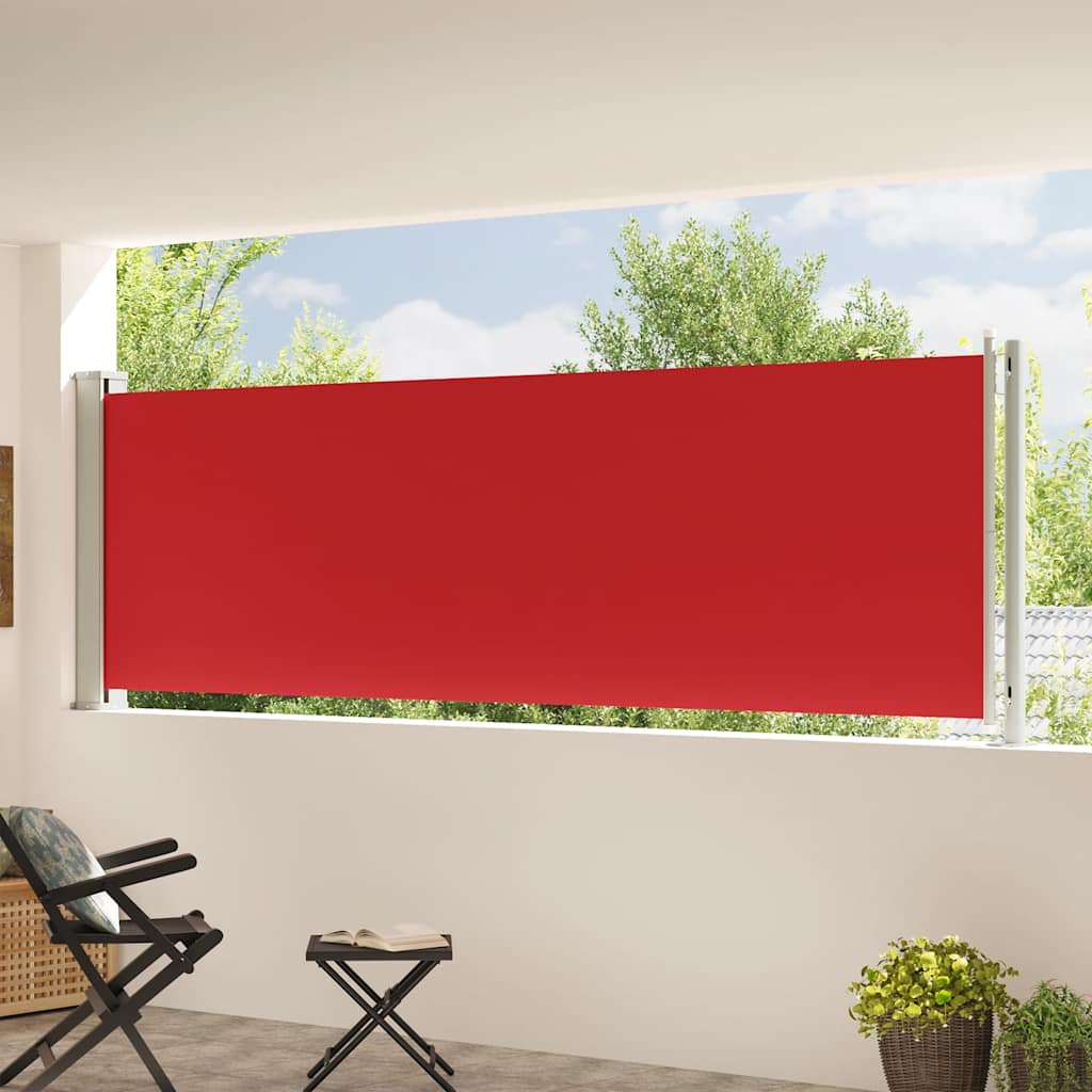 Uvlačiva bočna tenda za terasu 117 x 600 cm crvena