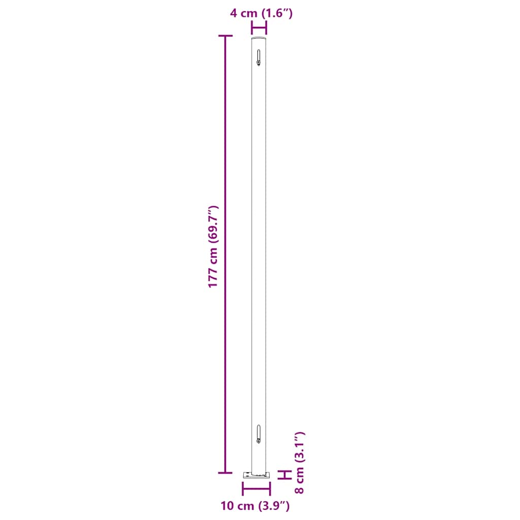 Uvlačiva bočna tenda za terasu 180 x 600 cm crna