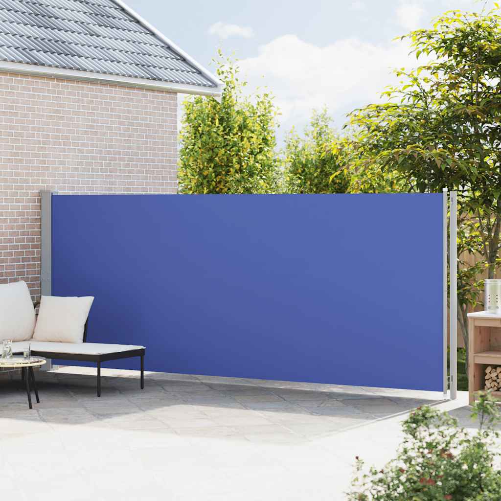 Uvlačiva bočna tenda za terasu 180 x 600 cm plava