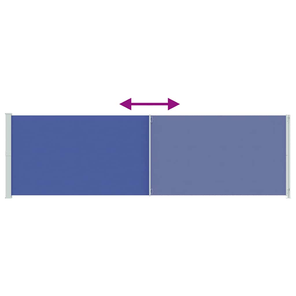 Uvlačiva bočna tenda za terasu 180 x 600 cm plava