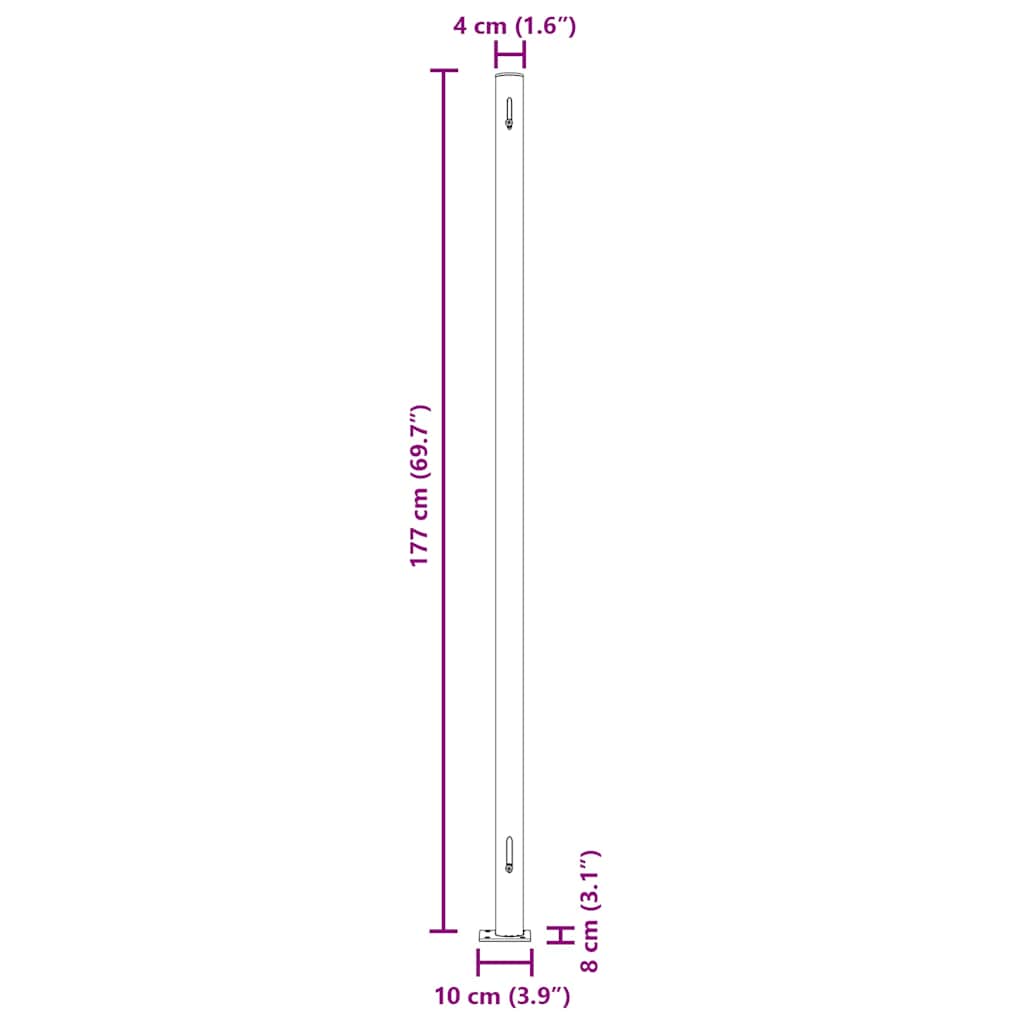 Uvlačiva bočna tenda za terasu 180 x 600 cm smeđa