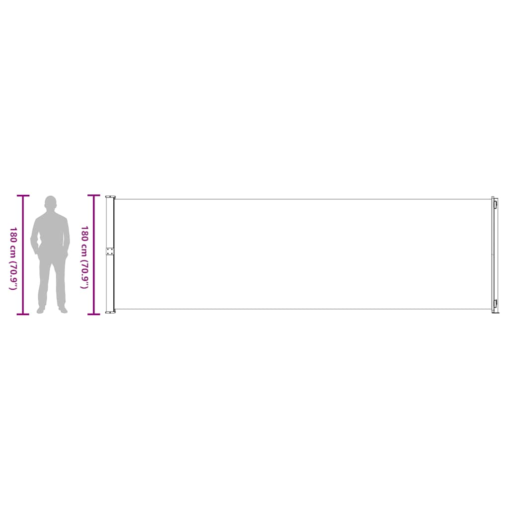 Uvlačiva bočna tenda za terasu 180 x 600 cm smeđa