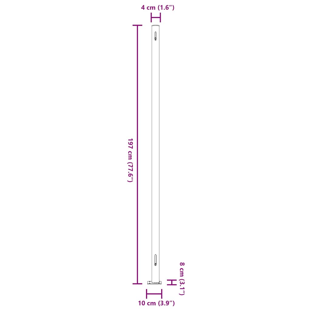 Uvlačiva bočna tenda za terasu 200 x 600 cm crvena