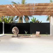 Uvlačiva bočna tenda crna 200 x 1200 cm