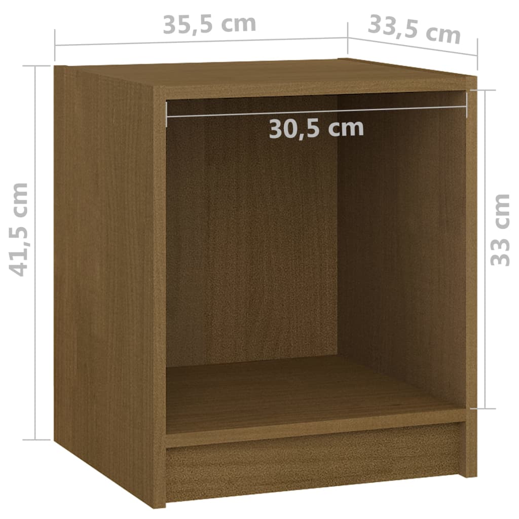 Noćni ormarići 2 kom boja meda 35,5x33,5x41,5 cm od borovine
