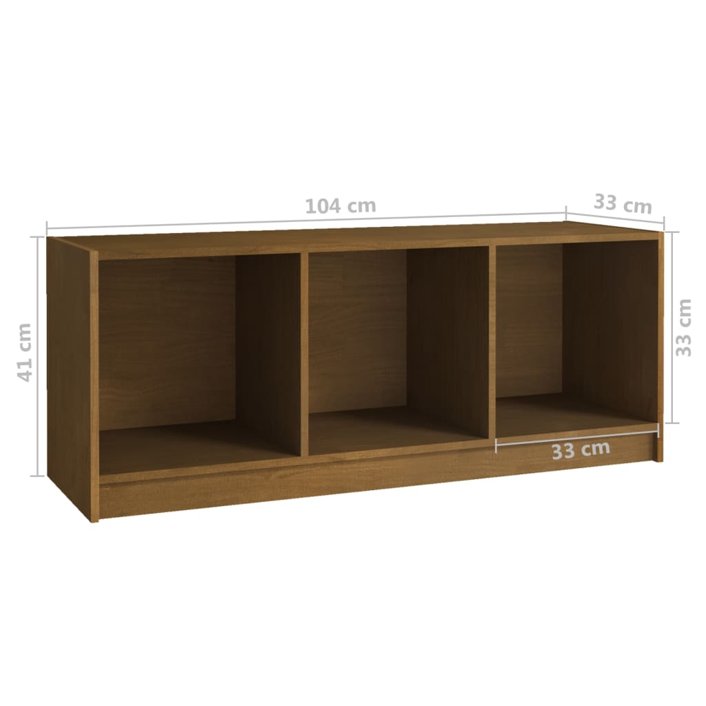 TV ormarić smeđa boja meda 104 x 33 x 41 cm od masivne borovine