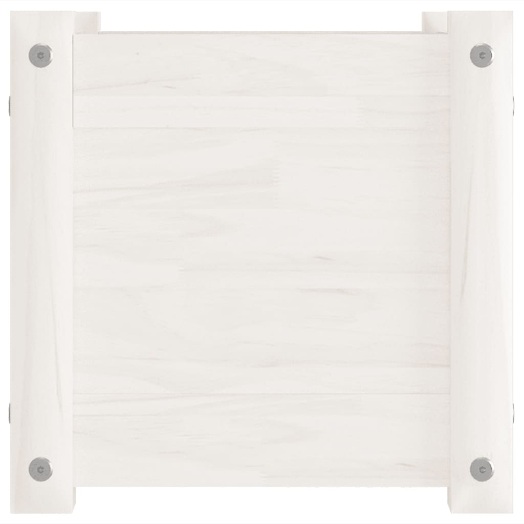 Vrtna sadilica bijela 31 x 31 x 31 cm od masivne borovine