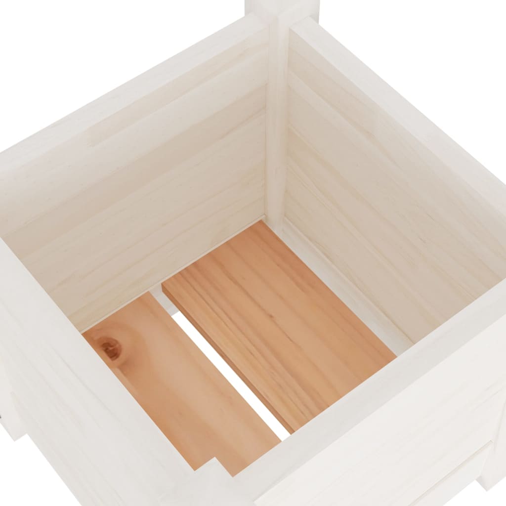 Vrtna sadilica bijela 31 x 31 x 31 cm od masivne borovine