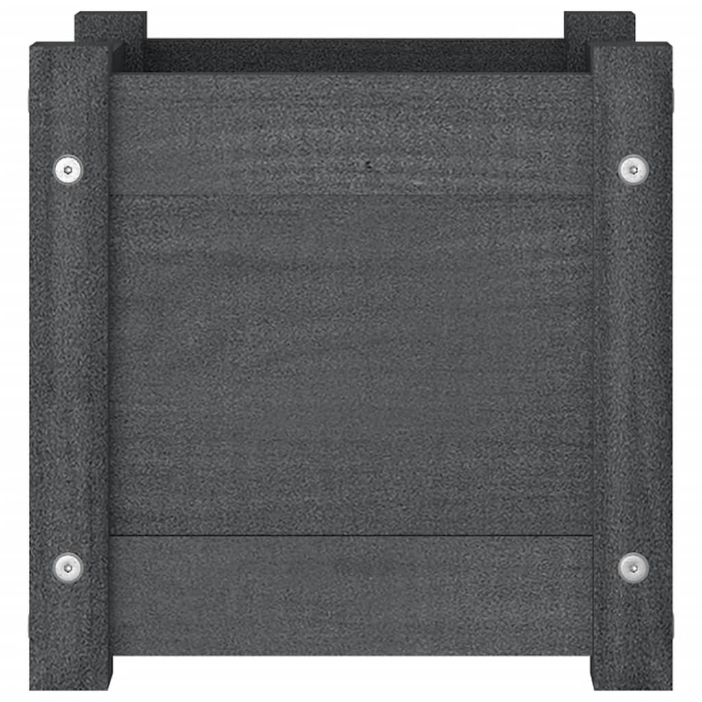 Vrtne sadilice 2 kom sive 31 x 31 x 31 cm od masivne borovine