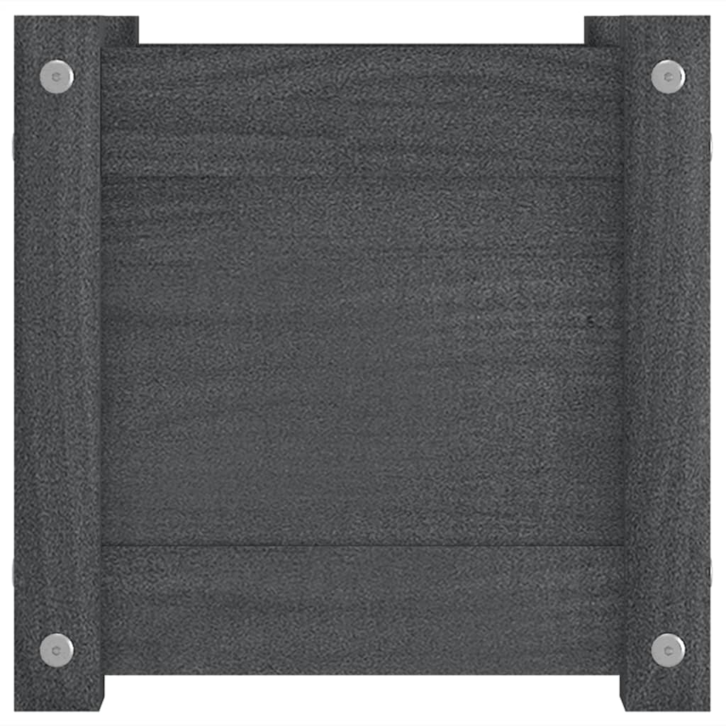 Vrtne sadilice 2 kom sive 31 x 31 x 31 cm od masivne borovine