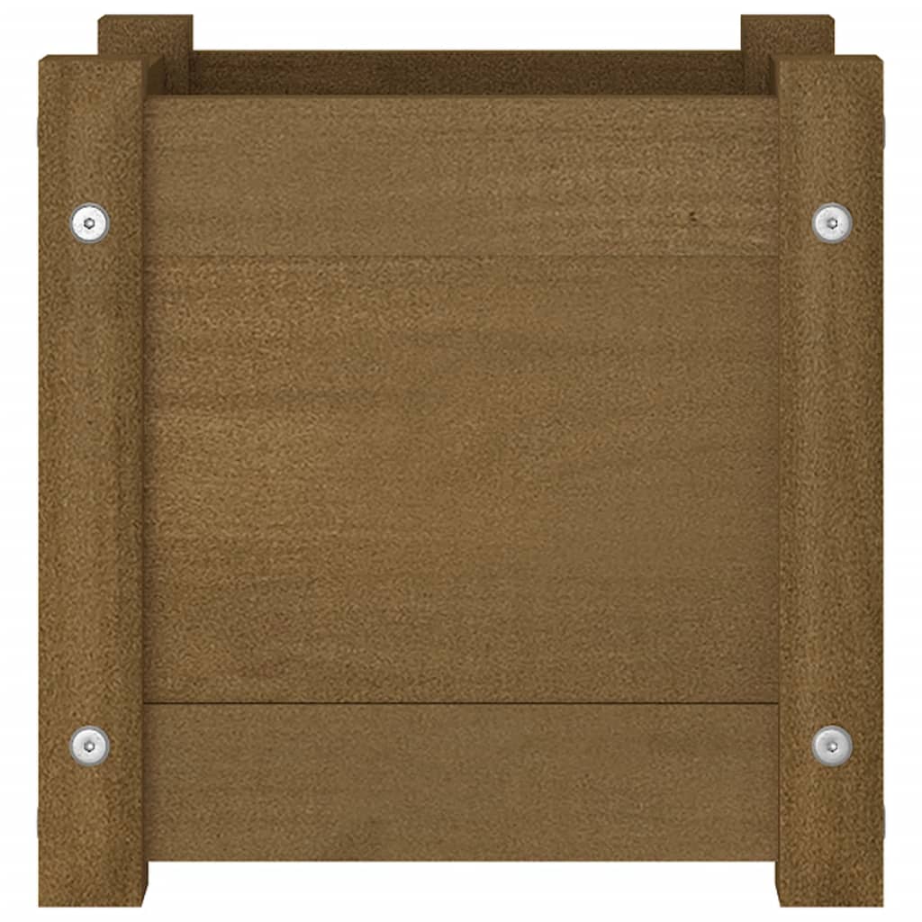 Vrtna sadilica smeđa boja meda 31x31x31 cm od masivne borovine