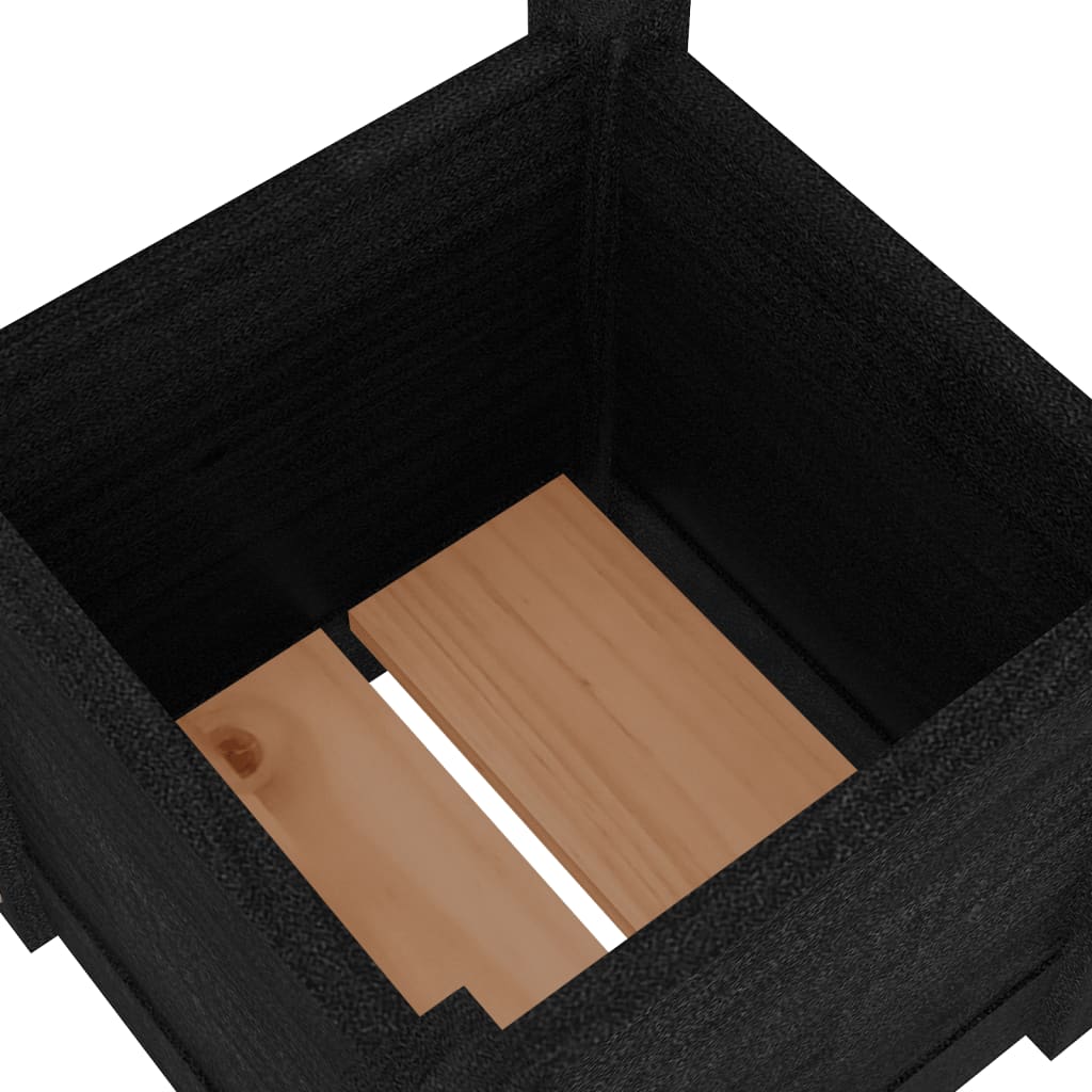 Vrtne sadilice 2 kom crne 31 x 31 x 31 cm od masivne borovine