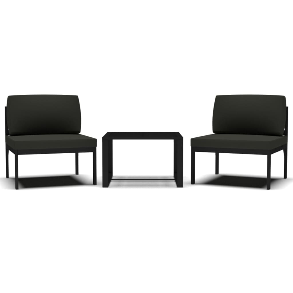 3-dijelni set vrtnih sofa s jastucima aluminijski antracit