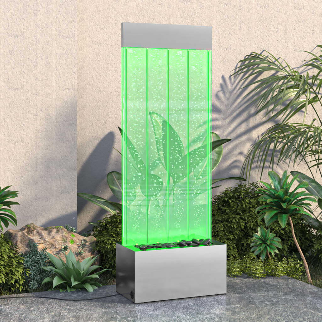 Stup s mjehurićima s RGB LED nehrđajući čelik i akril 110 cm