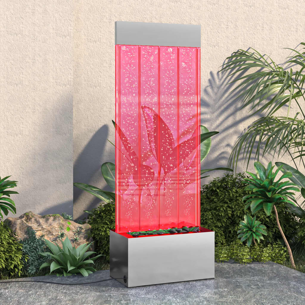 Stup s mjehurićima s RGB LED nehrđajući čelik i akril 110 cm