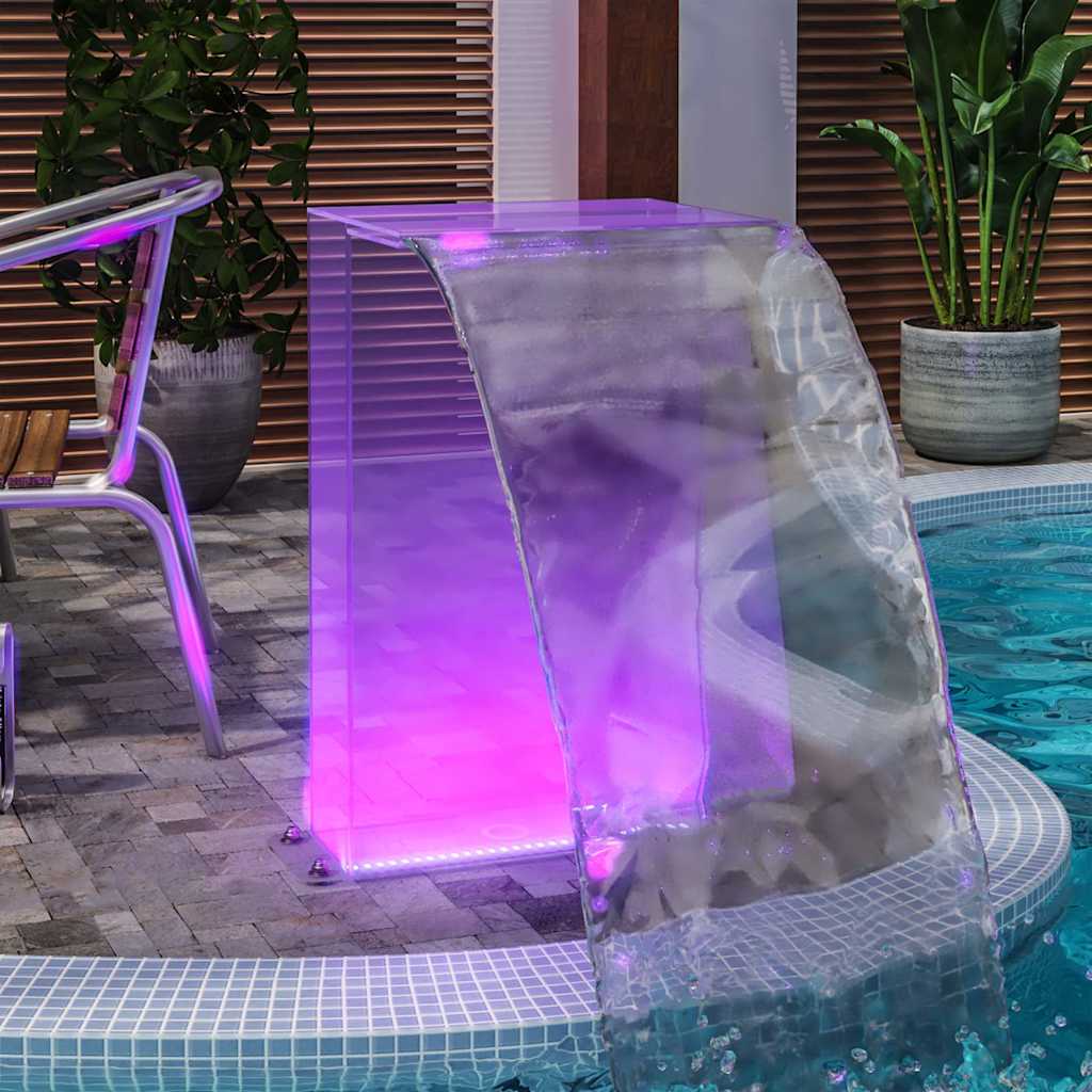 Fontana za bazen s RGB LED svjetlima akrilna 51 cm