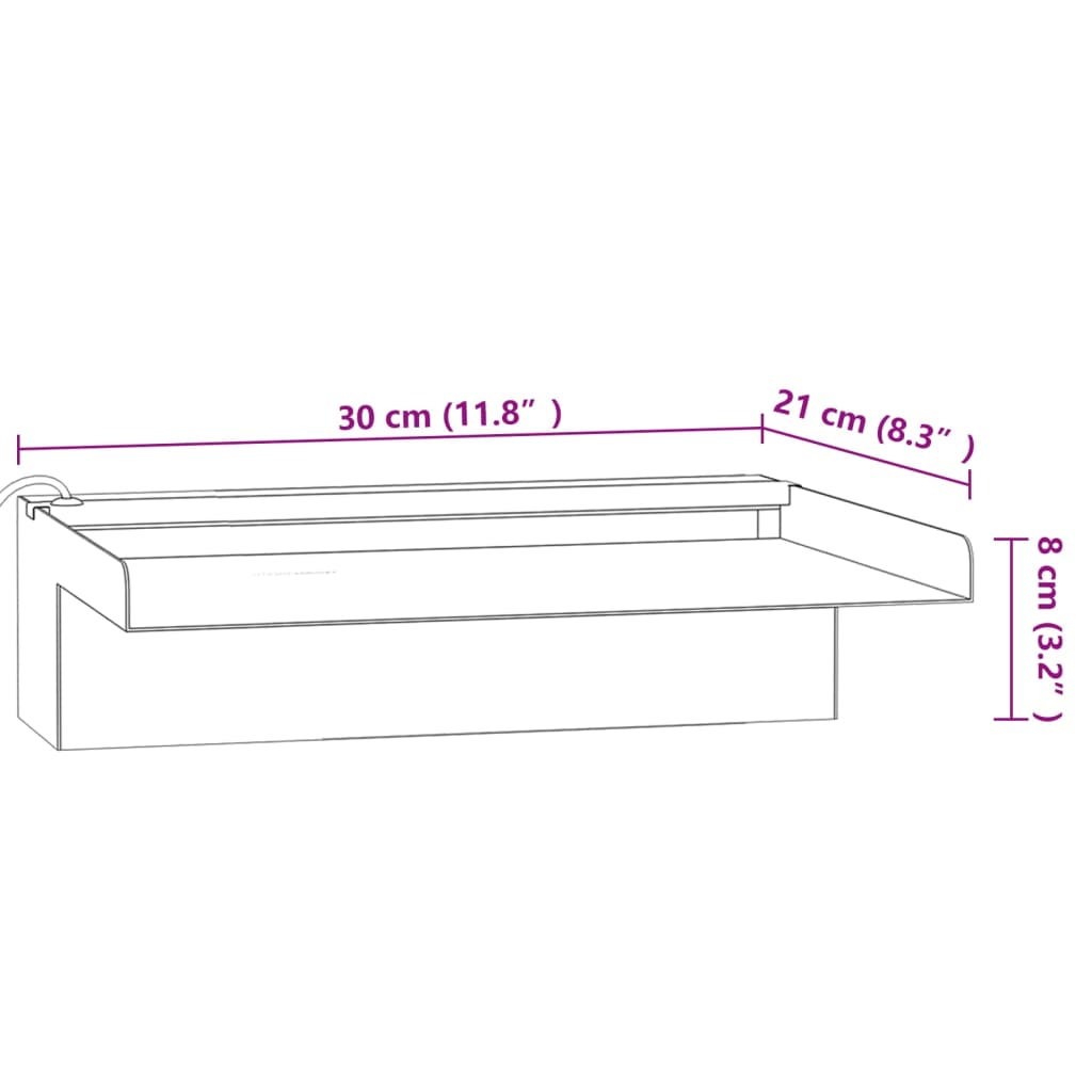Prelijevajući vodopad RGB LED od nehrđajućeg čelika 30 cm