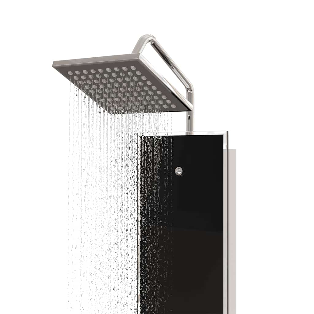 Panel za tuširanje od stakla 18 x 45,5 x 130 cm crni