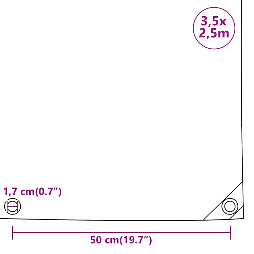 Cerada 650 g/m² 3,5 x 2,5 m crna