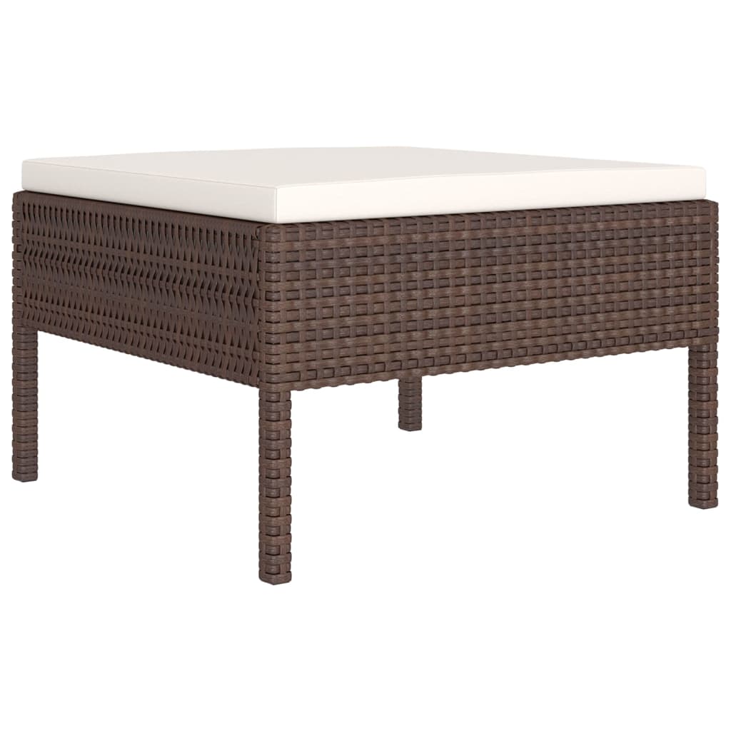 6-dijelna vrtna garnitura od poliratana s jastucima smeđa