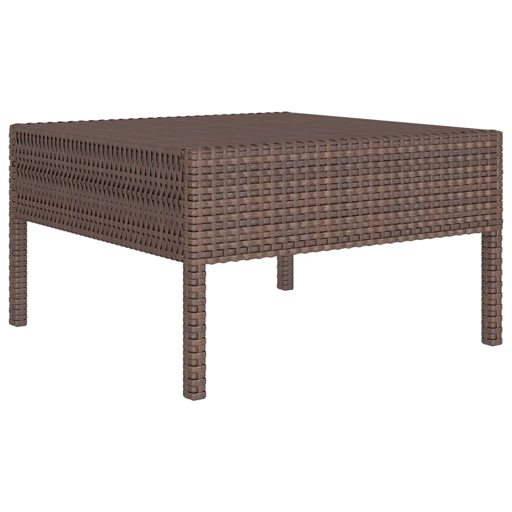 6-dijelna vrtna garnitura od poliratana s jastucima smeđa