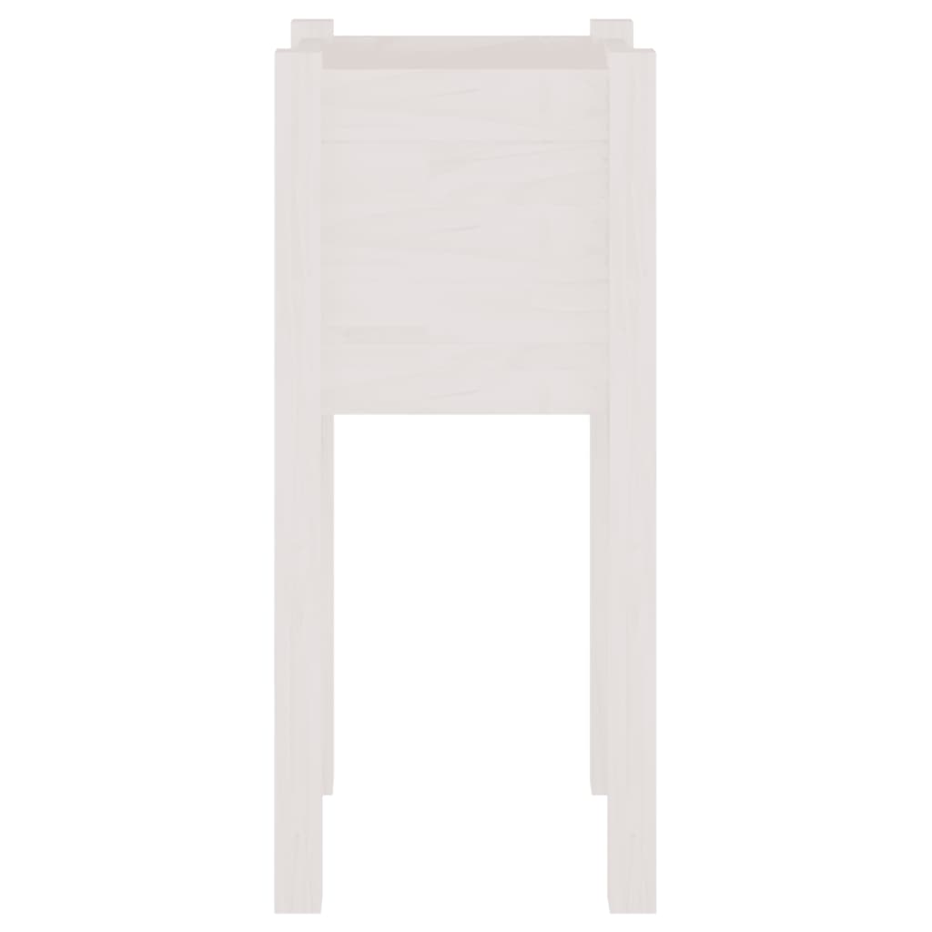 Vrtne sadilice 2 kom bijele 31 x 31 x 70 cm od masivne borovine