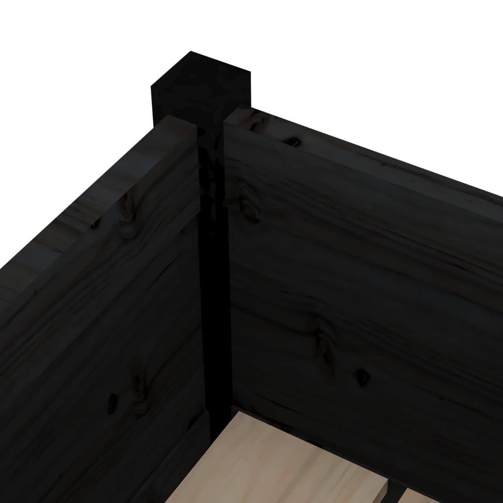 Vrtna sadilica crna 31 x 31 x 70 cm od masivne borovine