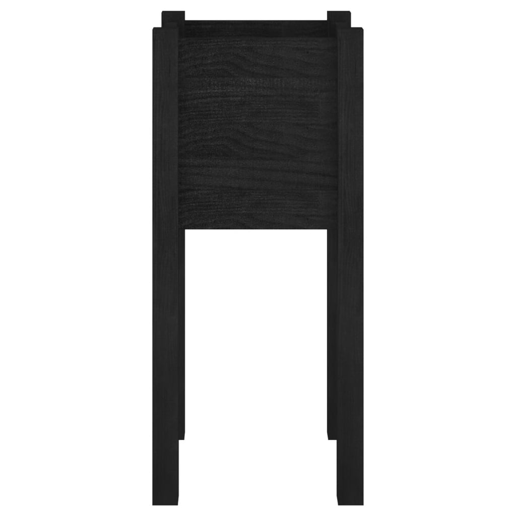 Vrtne sadilice 2 kom crne 31 x 31 x 70 cm od masivne borovine