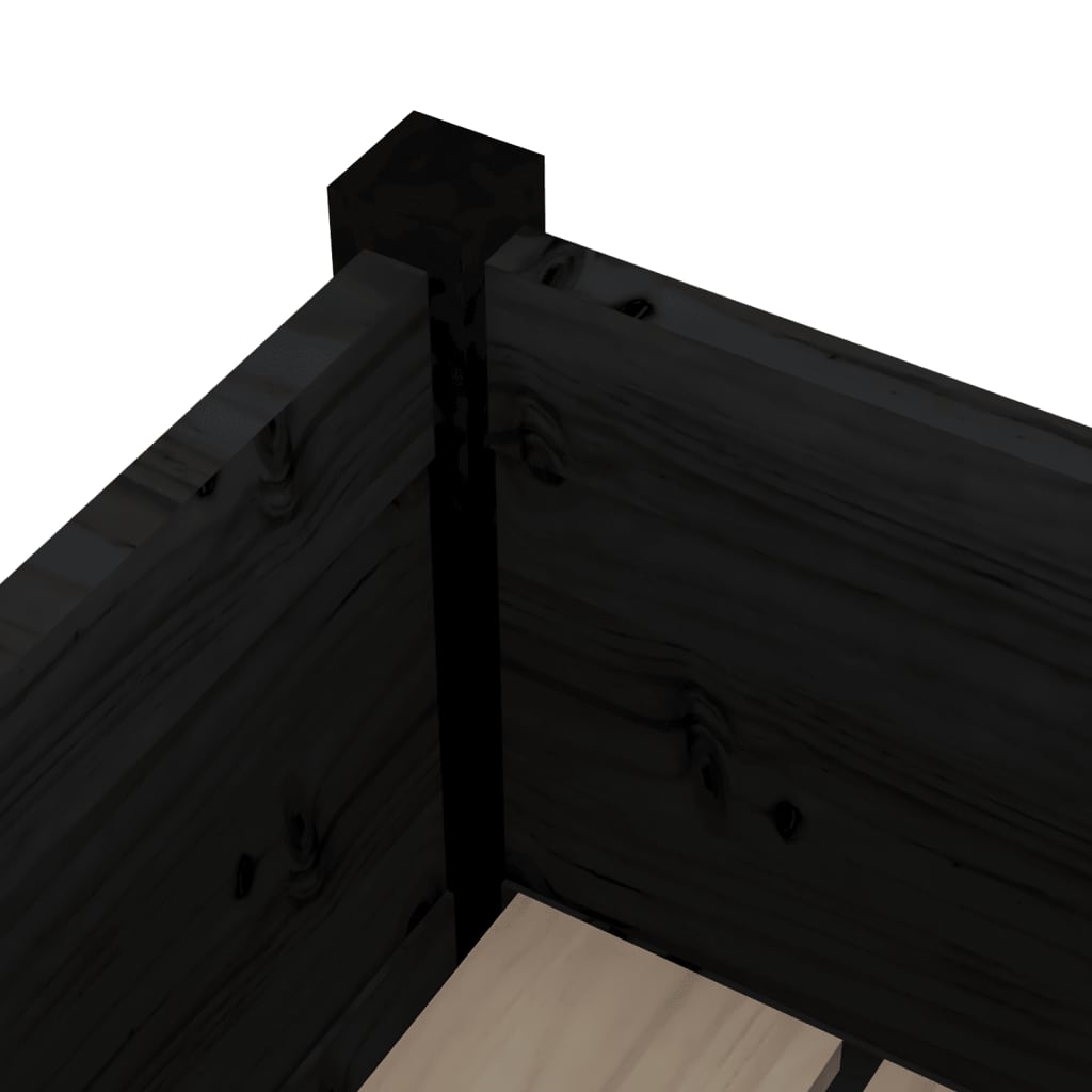 Vrtne sadilice 2 kom crne 31 x 31 x 70 cm od masivne borovine