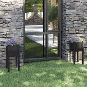 Vrtne sadilice 2 kom crne 31 x 31 x 70 cm od masivne borovine