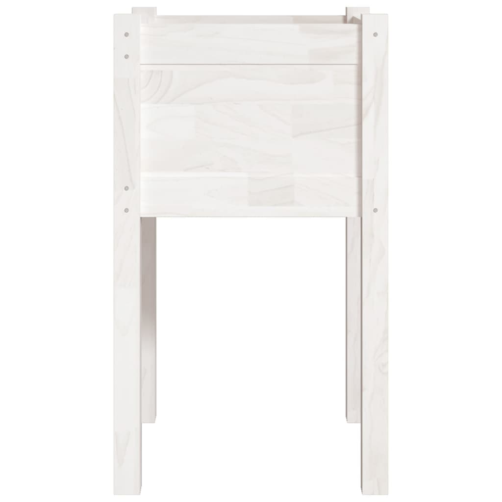 Vrtne sadilice 2 kom bijele 40 x 40 x 70 cm od masivne borovine