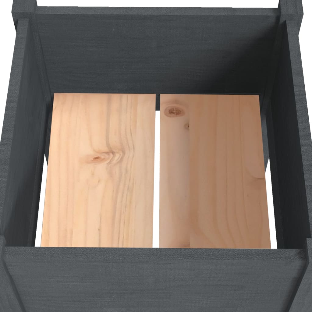 Vrtne sadilice 2 kom sive 40 x 40 x 70 cm od masivne borovine