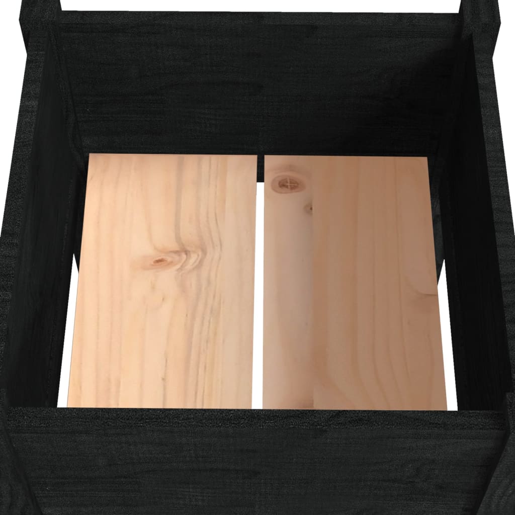 Vrtna sadilica crna 40 x 40 x 70 cm od masivne borovine