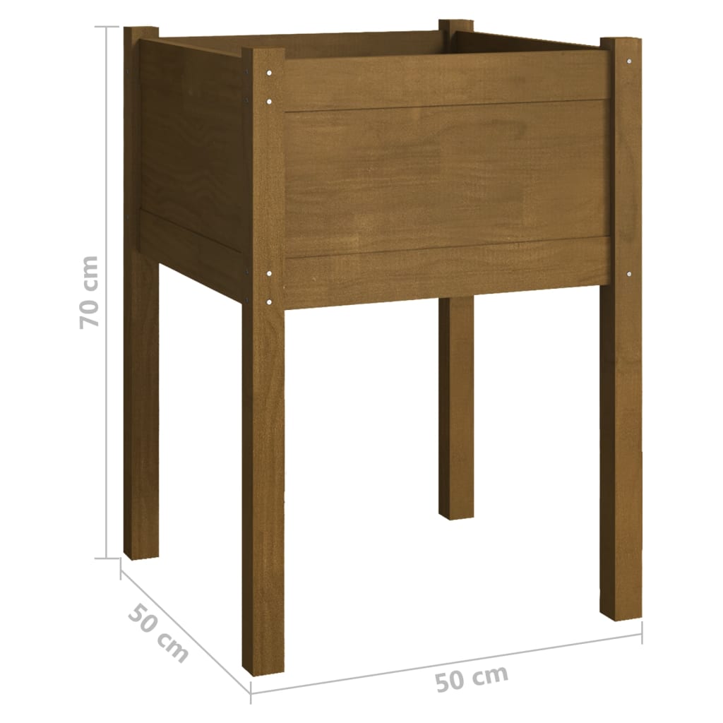 Vrtne sadilice 2 kom boja meda 50 x 50 x 70 cm masivna borovina