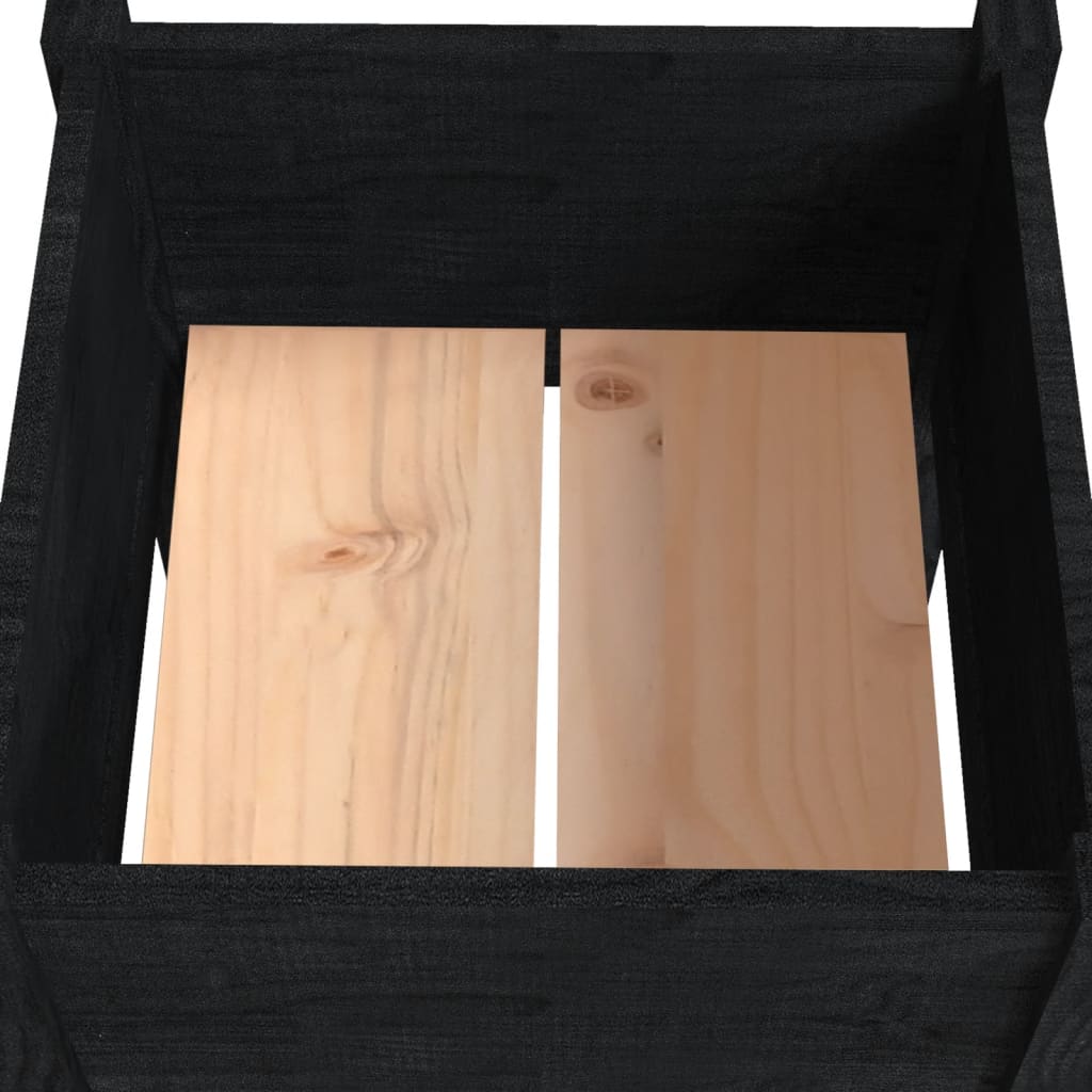 Vrtna sadilica crna 50 x 50 x 70 cm od masivne borovine