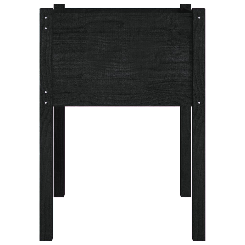 Vrtne sadilice 2 kom crne 50 x 50 x 70 cm od masivne borovine