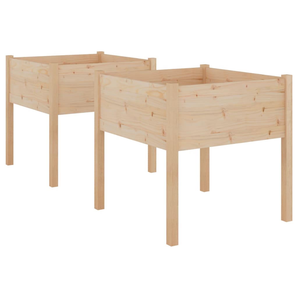 Vrtne sadilice 2 kom 70 x 70 x 70 cm od masivne borovine