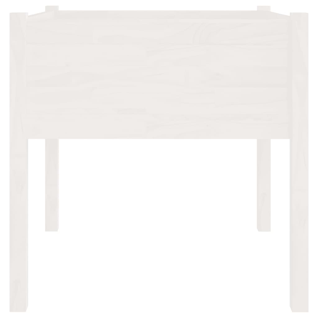 Vrtne sadilice 2 kom bijele 70 x 70 x 70 cm od masivne borovine