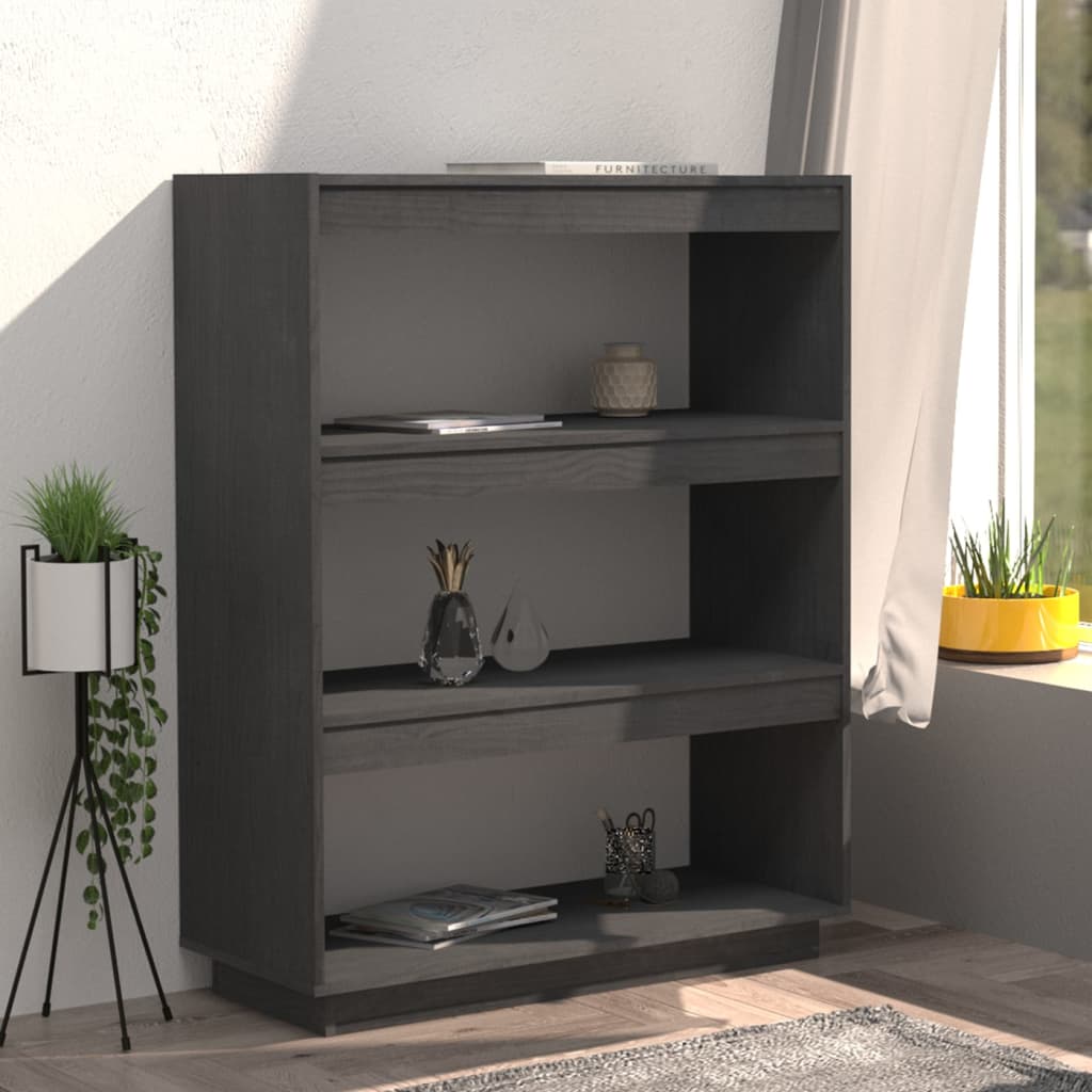 Ormarić za knjige / pregrada sivi 80x35x103 cm od borovine
