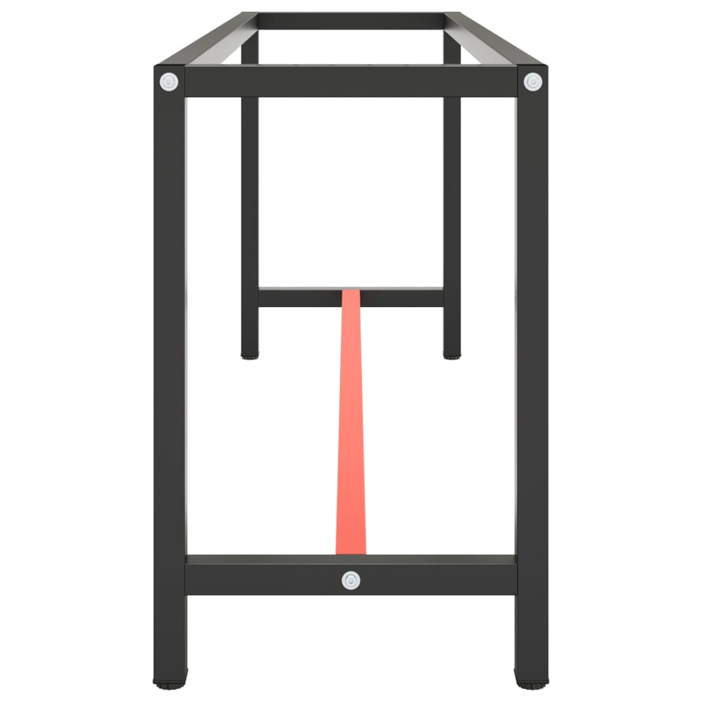 Okvir za radni stol mat crni i mat crveni 190x50x79 cm metalni